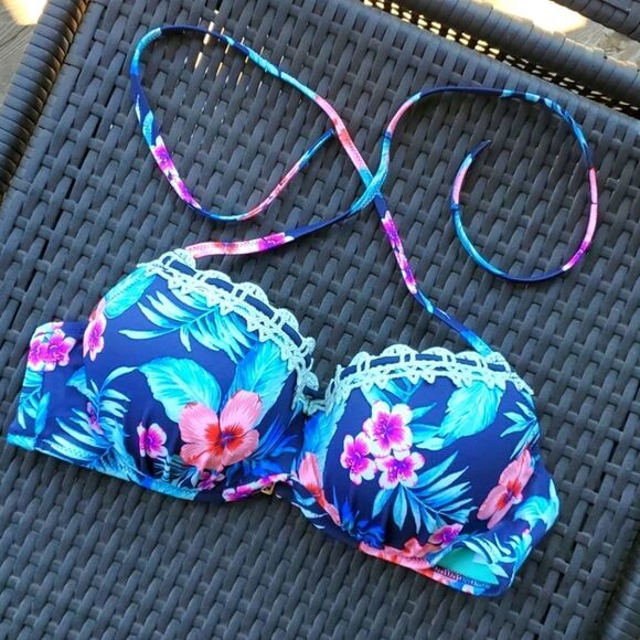 Shade & Shore Bikini Top Size 36B Floral - Picture 3 of 6
